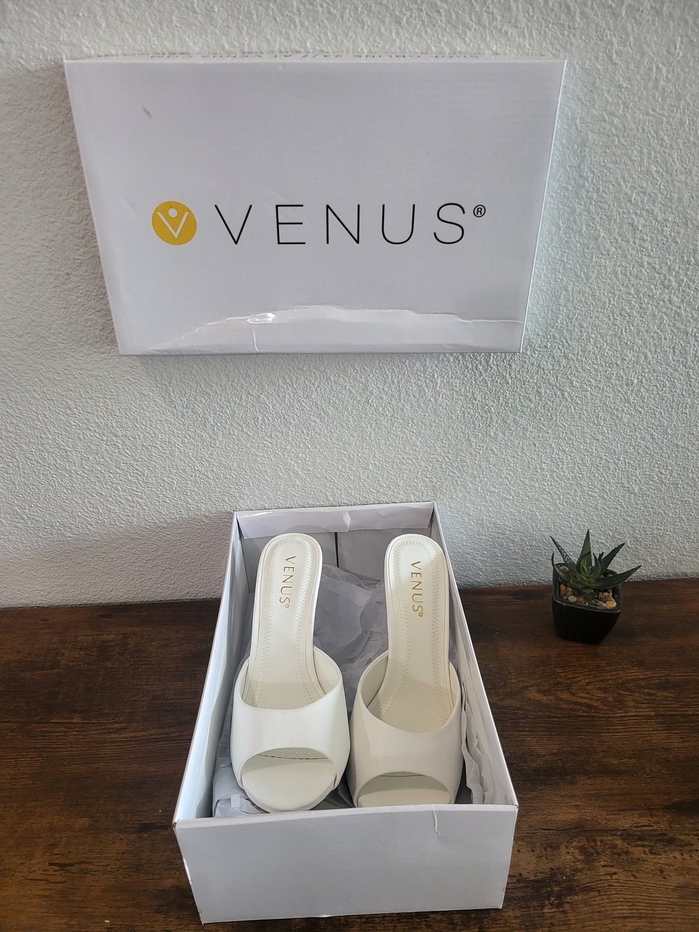 VENUS White Slide Mule Heels - Elegant Women’s Shoes